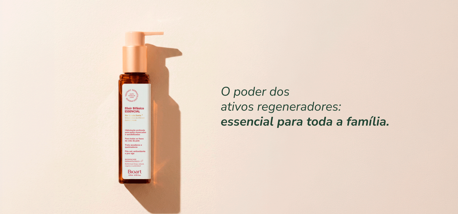 Elixir Bifásico Essencial: um cuidado multifuncional para a pele de toda a família