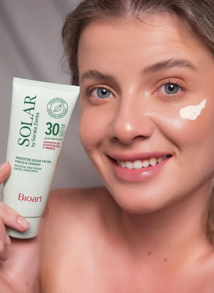 PROTETOR SOLAR FACIAL FÍSICO, NATURAL E VEGANO FPS30 | sem cor