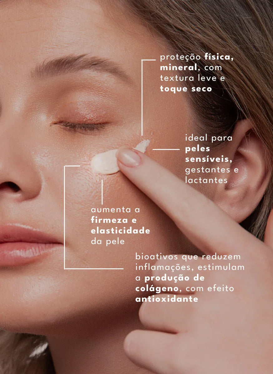PROTETOR SOLAR FACIAL FÍSICO, NATURAL E VEGANO FPS30 | sem cor