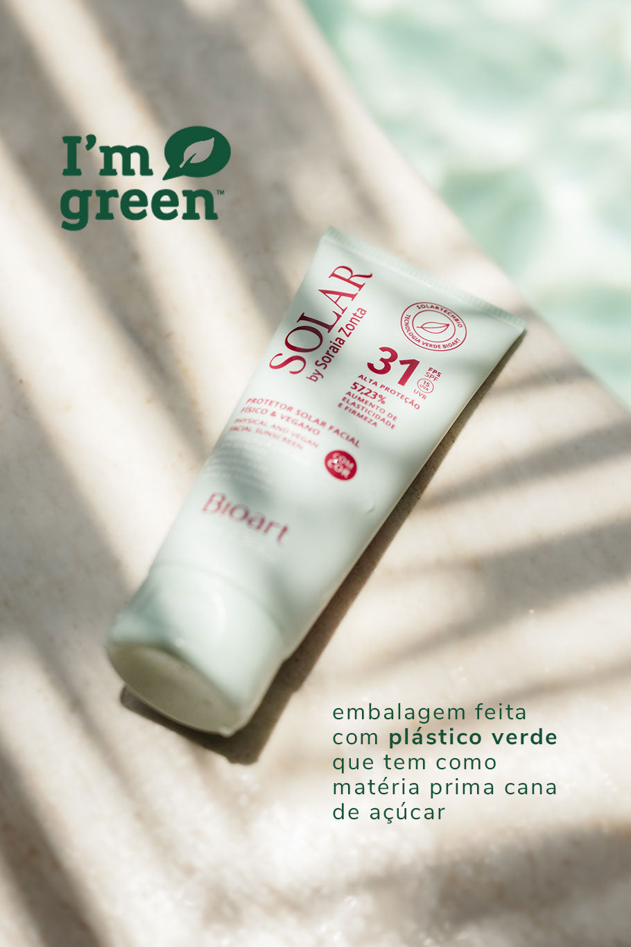 PROTETOR SOLAR FACIAL FÍSICO, NATURAL E VEGANO FPS31 | com cor
