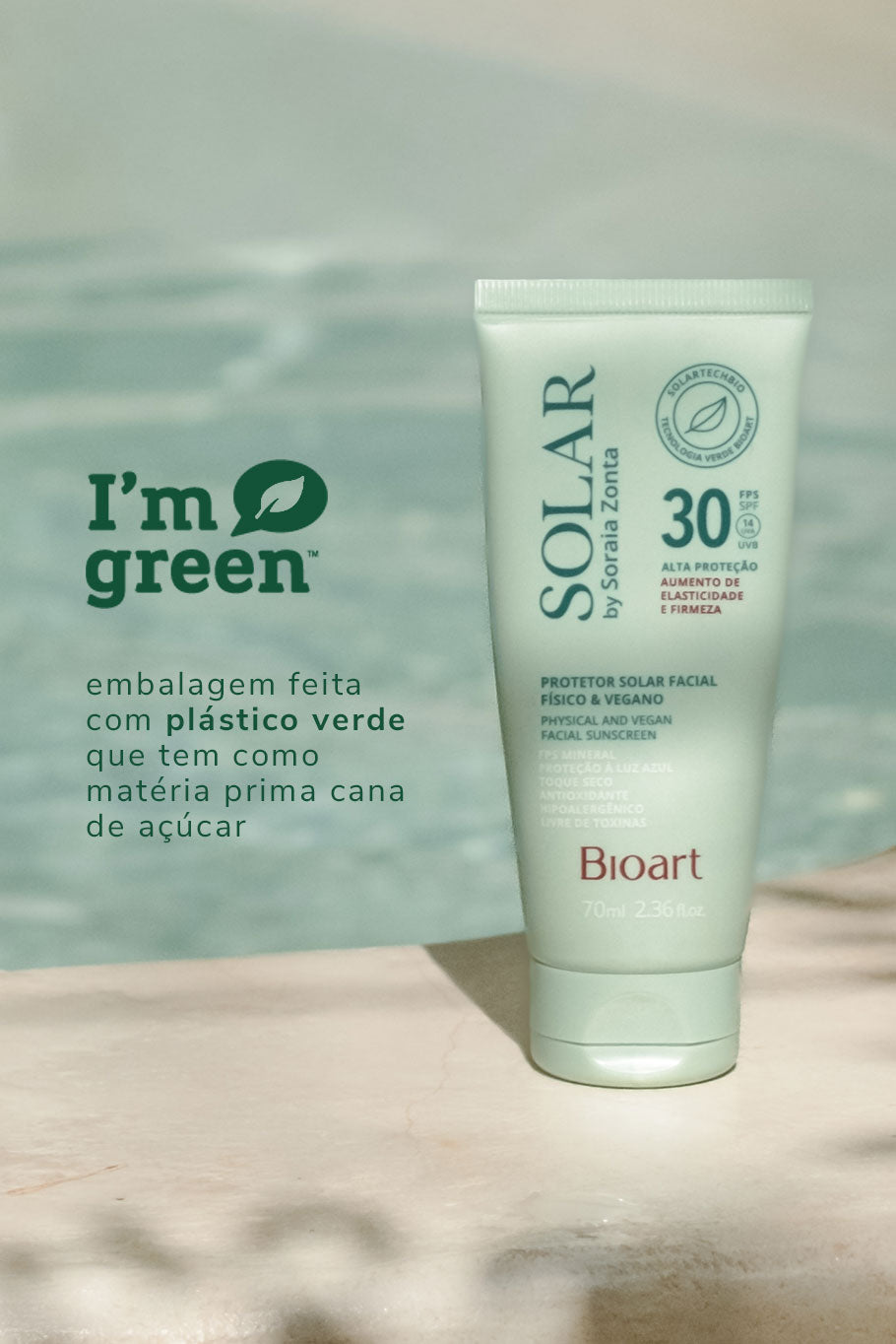 PROTETOR SOLAR FACIAL FÍSICO, NATURAL E VEGANO FPS30 | sem cor